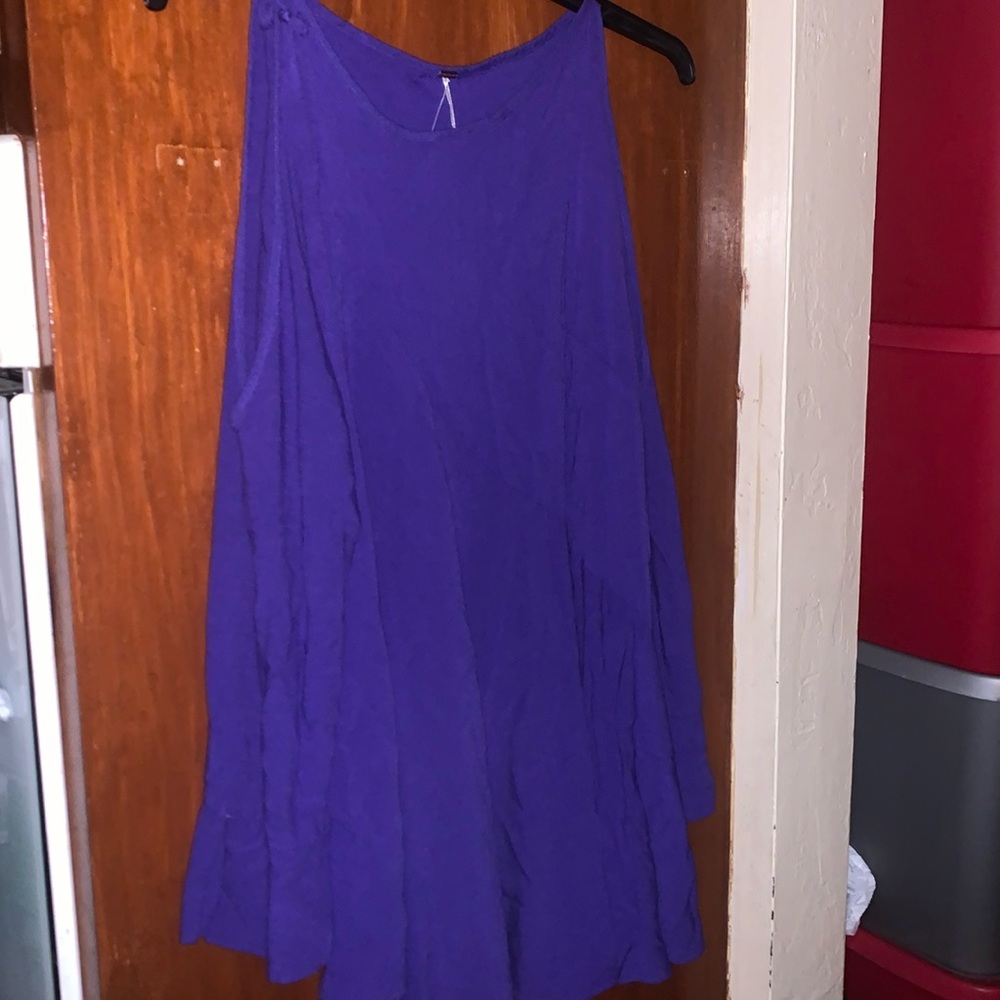 Free people off the shoulder with tank royal purple flowy dress